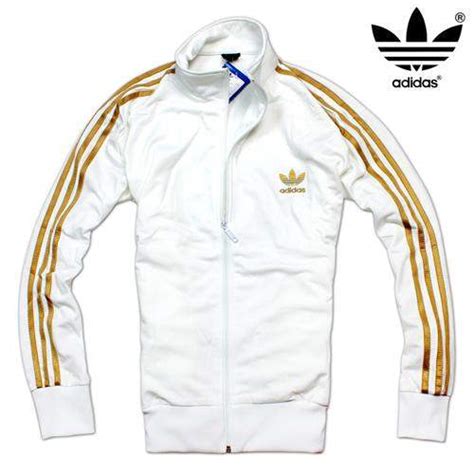 adidas jacke gold weiß pailletten|weiße Jacken für Damen .